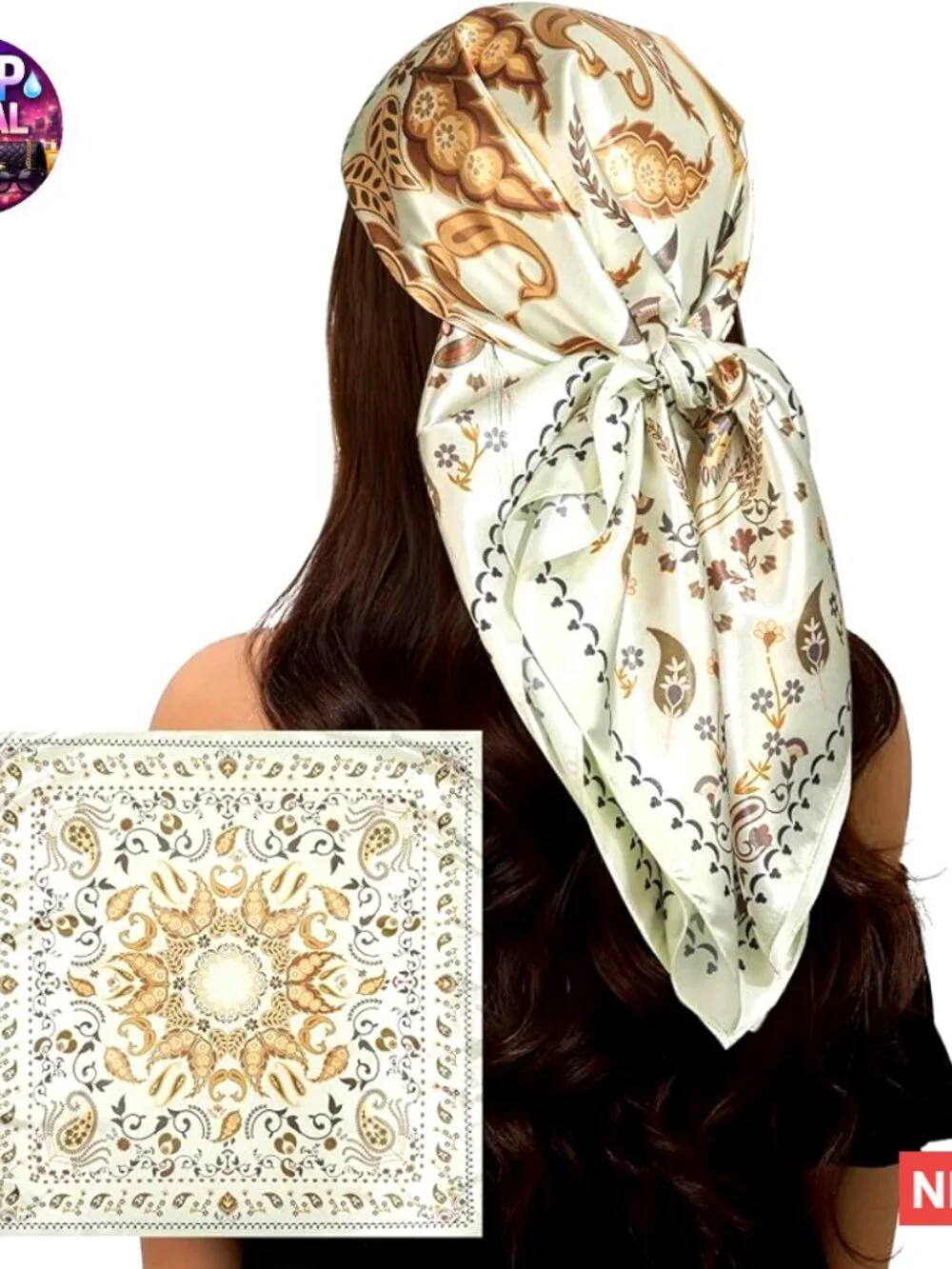 Silk-Like Polyester Satin Scarf 35